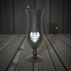 Medieval Times Black Souvenir Goblet With White Logo Elegant Barware Chalice
